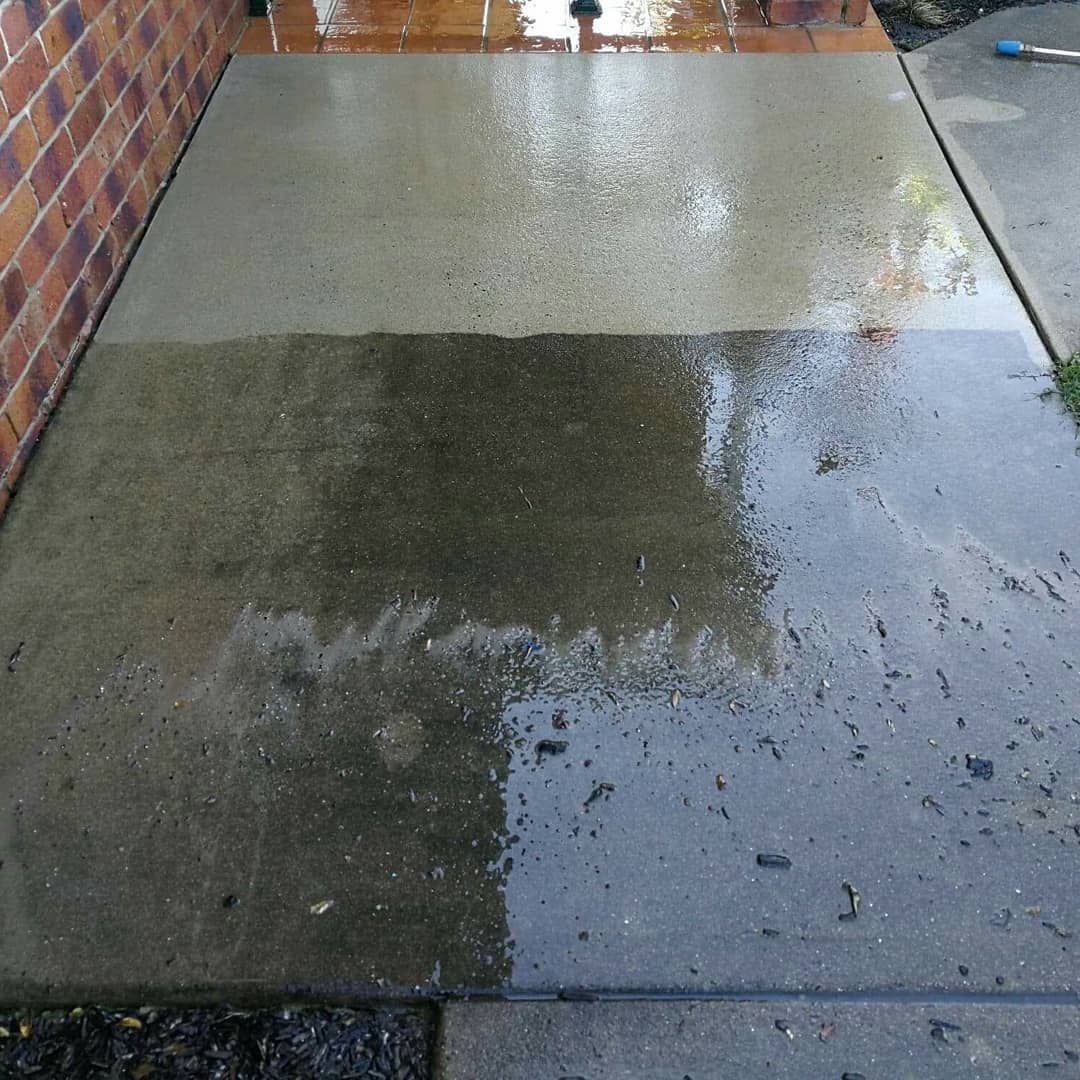 external patio concrete washing