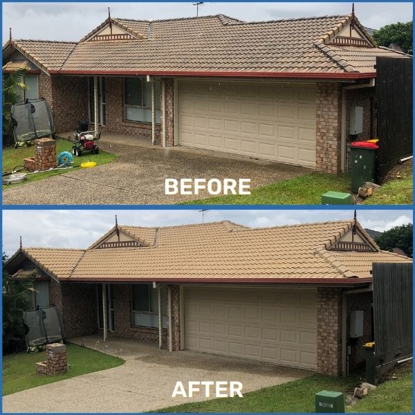 Aggregate driveway cleaning Canberra before and after