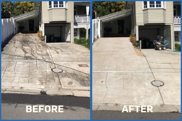 Driveway cleaning Canberra before vs after